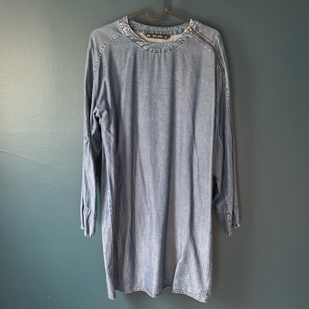 Zara Basic Collection Blue Jean Dress